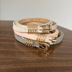 Elegant Women's Belt Set - Cream, Tan, Gray